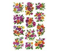 [3348-5] HERMA Lot de 5 Stickers DECOR "pensées", scintillant 2 Feuilles de 12