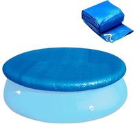 335cm Bache Piscine Ronde, Couverture de Protection pour Piscine Tubulaire avec Attaches en Corde, Imperméable, Anti-poussière et Résistante aux UV, Couverture pour Piscines Gonflables Hors Sol (Bleu)