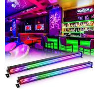 336 RGBW LED Barre Wallwasher, Lumière de Scène Console, Stroboscope Tempête Chapiteau Effet pour DJ Bar Soiree Fête Disco Éclairage Mariage Halloween Noël, 2 pièce