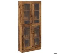 (33810)Bibliothèque CHIC,Buffet haut vieux bois 82,5x30,5x185 cm ,bois d'ingénierie FR