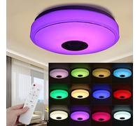 33CM 100W Bluetooth WIFI LED Plafonnier Musique RGB Haut-parleur Lampe à intensité variable Télécommande APP 110-245V