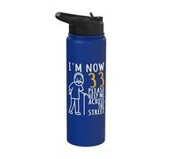 33e anniversaire pour lui, j'ai maintenant 3 ans, Cool BDay Stainless Steel Insulated Water Bottle