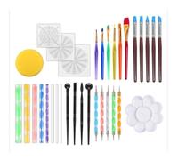 33Pcs Outils de Pointage Mandala pour Fournitures de Peinture Rupestre, Peintures À L'Argile et Kit D'Art D'Ongles Tiges en