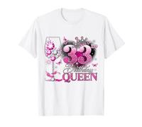 33rd Birthday Queen Pink Wine 33 Years Old Women Girls T-Shirt