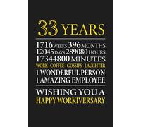 33rd Year Work Anniversary: Employee Appreciation Gift for Job Milestone of 33 Years of Service