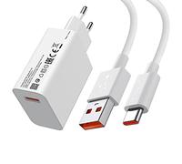 33W Chargeur Rapide avec Câble USB C 1m pour Redmi Note 14, Chargeur Turbo pour XiaoMi 11 Lite/10T/10T Lite/pour Redmi Note 13/Note 12/11/10 Pro/13X/POCO M7 4G/X5/M5s/ X3/NFC/F3/M4 Pro/15/14C/Pad 6/5