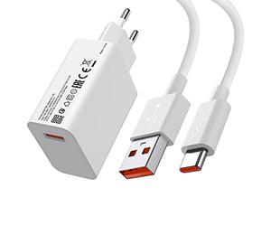 33W Chargeur Rapide et Câble USB C 1m pour Redmi Note 14 Rapide Chargeur pour XiaoMi 11 Lite/10T/10T Lite/pour Redmi Note 13/Note 12/11/10 Pro/13X/pour POCO C85/M8s/M7 4G/X5/M5s/F3/M4 Pro/15/14C/Pad 6