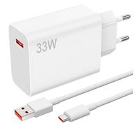 33W Chargeur Rapide USB avec Câble USB C 1M pour Xiaomi POCO M7 Redmi 15 5G Pad 6 5 Redmi Pad Pro 5G Note 13 12 POCO M6, Chargeur Turbo pour Mi 9 10T 11 Lite 5G Note 12S 10 Pro, Adaptateur de Charge