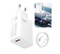 33W Chargeur Rapide USB pour Xiaomi Redmi Note 14 Pro 14T Pro/14 Ultra/13T Pro/12T Pro/POCO X7 Pro/X6/POCO F6 Pro/F6/X4/BlackShark Transfert Rapide avec 6A Câble USB-C 2m Chargeur Turbo pour Xiaomi