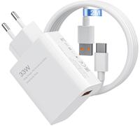 33W Chargeur Rapide Xiaomi Avec Câble Usb C De 2 M Pour Xiaomi Redmi Note13/13C/13 Pro/14C/14T/14T Pro/14/12/12 Pro 5G/11S/11/A3/10/10 Pro/9/9 Pro Poco M4/M6/M3/Poco C65/Poco X6/X6 Pro