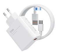 33W Chargeur Rapide Xiaomi avec Câble USB C de 2m pour Redmi Note13/13C/13 Pro/14C/14T/14T Pro/14/12/12 5G/11s/11/A3/10/9 et Poco M4/M6/M3/C65/X6