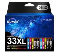 33XL Lot de 10 Cartouches d'encre compatibles avec Epson Expression Premium XP-7100 XP-540 XP-530 XP-640 XP-830 XP-900 XP-630 XP-635 XP-645 (Noir, Photo Noire, Cyan, Magenta, Jaune)