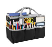 34 * 15 * 22CM Sac de Rangement Loisirs Créatifs, Grand Sac de Rangement, Sac Rangement Loisir Creatif Oxford pour Artistes Enseignants Voyage École Extérieur Entraînement (Noir)