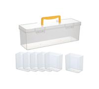 (34.5x9.4x12cm,Yellow Handle)Spaghetti Food Storage Box Food Containers with Lids for Fridge Beans Fruits Black Handle