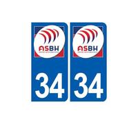 34 ASBH Bézier rugby autocollant plaque sticker logo2 - Angles : arrondis