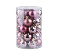 34 Boules De Noël Incassables 40mm Avec Boîte De Rangement | Plastique léger Divers motifs Utilisation intérieure extérieure Crochets inclus Pour fêtes et mariages
