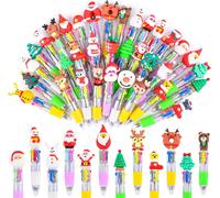 34 Kawaii Cute Pens,4 Colour Pens,Colourful Animal Pens,Birthday Gifts Children Invites For Boys Girls,Surprise Pouch For Children (Red)