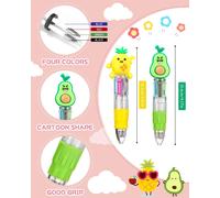 34 Pce Stylos À Bille Kawaii,Stylos De Couleur Animaux Pour Enfants,Ensemble Stylo Bille 4 Couleurs,Mini Stylos Fête Gadget Cadeaux Anniversaire Enfants Garçons Filles Apprentissage