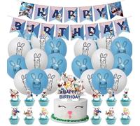 34 pcs Décorations d'anniversaire de Rayman Raving Rabbids Theme Fete Supplies Ballon d'anniversaire Bannière de Joyeux Anniv[P718]