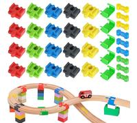 34 Pièces Adaptateurs de Rail en Bois, Connecteurs de Piste pour Jouets Universel, Wooden Train Track Adapters, Connecteurs pour Rails en Bois pour Enfants Âgés de 3 à 14 Ans