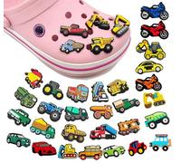 34 Pièces Charmes de Chaussure,Breloques pour Sabots, Excavateurs Charmes de Chaussure Dessin Animé en PVC,Accessoires pour Enfants et Adultes