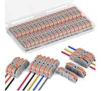 34 Pièces Connecteurs Electriques Rapide avec Levier de Commande, Bornes de Connexion Automatique, Domino Electrique, 1-Fil 2-Entrée