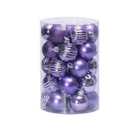 34 pièces de Boules de Noël Ornements 4cm, Morbuy Ensemble d?Ornements Peints en Couleur et étincelants et de Boules suspendues, Décoration d'arbre de Sapin de Noël (Violet Clair)