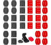 34 Pièces Gopro Fixation Adhésive Plat Incurvée pour Le Moto,Le Ski,Le Surf,Compatible avec Gopro Hero Session/4/3/3+/2 Caméra Action