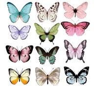 34 Pièces Stickers Muraux Papillon 3D Multicolores - Décoration Murale Créative en PVC avec Points de Colle Amovibles - Papillon Decoration pour Chambre Enfant, Salon, Mariage et Fêtes