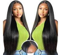 34 Pouces 200% Densité Straight Perruque femme naturelle 9X6 HD Max Part Lace Perruque Cheveux Humain Sans Colle Glueless Wig human Hair Pré-pincé pré-coupé For Women Friendly To Beginners(86cm)