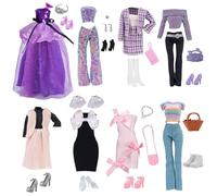 34 vêtements et accessoires pour poupées Barbie 11,5 pouces, 8 ensembles de vêtements, 1 robe de princesse, 1 jupe de ballet, 3 jupes élégantes, 7 hauts