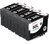 34 XL Cartouches d'encre Noir Compatibles avec Epson 34XL 34 XL Multipack pour Workforce Pro WF-3720DWF WF-3725DWF WF-3720 WF-3725 WF3720 WF3725 Cartouche, 4-Noir