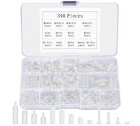 340 Pcs M3 kit de Vis et Boulons et écrous en Plastique, Vis Bouton avec écrou à Tête Hexagonale, écrous Vis d'écartement Mâles Femelles Nylon Blanc pour Circuit de Carte Mère PCB Pilier