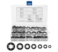340 pièces de bagues de sécurité, rondelles de sécurité, anneaux de retenue à encoche intérieure, assortiment de fermeture rapide M3 M4 M5 M6 M8 M10 M12