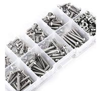 340 pièces M3 vis et écrous en acier inoxydable, kit d'assortiment d'écrou de boulon à tête hexagonale à tête ronde