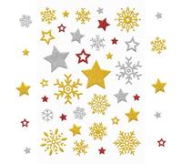 340 Pièces Stickers Noel, Paillettes Gommettes Noel, Stickers NoëL Doré, Etoiles Snowflake Gommettes Autocollantes, Decoration Noel, Pour Cadeau de NoëL Scrapbooking Artisanat Décoration
