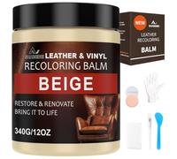 340g Kit Reparation Cuir,Teinture Cuir Recoloration du Cuir Crème pour Restaurer la Couleur et Nourrir Le Cuir Délavé Restaurateur de Couleur de Meubles pour canapés, Chaussures (Beige)
