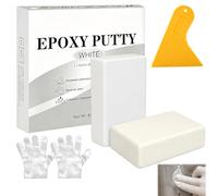 340g Pâte à Réparer Époxy Bicomposant, Mastic de Réparation pour Sous Eau et Sec, Colle Époxy pour Métal Carrelage Bois Céramique, Reboucher et Modéliser, Blanc, Résistant et Durable