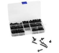 340Pcs Acier au carbone Vis auto-taraudeuses noires, Assortiment de boulon à vis auto-taraudeur