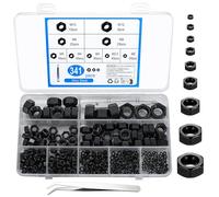 341 Pièces Écrou Hexagonal, Écrou de Blocage Hexagonaux Assortiment Kit, Ecrous Frein de Serrage Autobloquants acier allié pour Boulon Visserie, M2/M2.5/M3/M4/M5/M6/M8/M10/M12