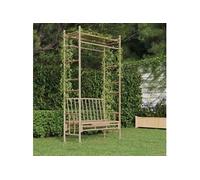 341742 Banc de jardin avec pergola 116 cm Bambou