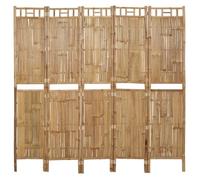 341750 vidaXL Cloison de séparation 5 panneaux Bambou 200x180 cm