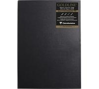 34247c Carnet Cousu Goldline - 64 Feuilles Papier Dessin Blanc - A6 10,5x14,8 Cm 140g - Format Portrait - Couverture Rigide Noire Imitation Toile