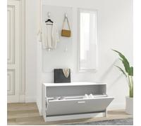 Vidaxl Ensemble D'armoires À Chaussures 3-En-1 Blanc Bois D'ingénierie Blanc