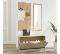 342572 vidaXL Ensemble d'armoires à chaussures 3-en-1 Chêne sonoma