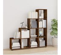 342600 vidaXL Bibliothèque escalier Chêne fumé 142 cm Bois d'ingénierie