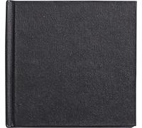 34260c Carnet Spiralé Goldline - 64 Feuilles Papier Dessin Blanc - 15x15 Cm 140g - Format Carré - Couverture Rigide Noire Imitation Toile