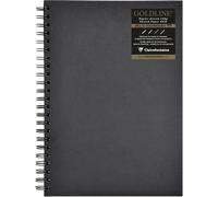 34265c Carnet Spiralé Goldline - 64 Feuilles Papier Dessin Noir - A4 21x29,7 Cm 140g - Format Portrait - Couverture Rigide Noire Imitation Toile
