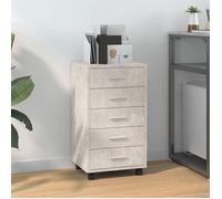 vidaXL Armoire à tiroirs 342672 – avec roulettes, Gris béton, Bois d'ingénierie
