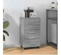 342675 vidaXL Armoire à tiroirs avec roulettes Sonoma gris Bois d'ingénierie